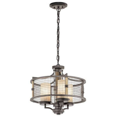 Luminosa Lighting Luminosa Ahrendale 3 Light Pendant Chandelier Light Mesh IronE27 from B&Q
