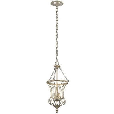 Elstead Lighting Calla 2 Light Small PendantSterling Gold from B&Q