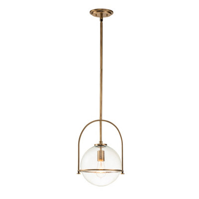 Luminosa Lighting Luminosa Hinkley Somerset Globe Pendant Ceiling Light Heritage Brass from B&Q