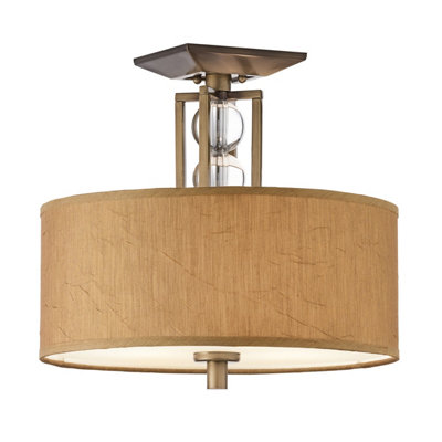 Luminosa Ing Luminosa Celestial 3 Semi Flush Ceiling Beige, E27 Light/Bronze