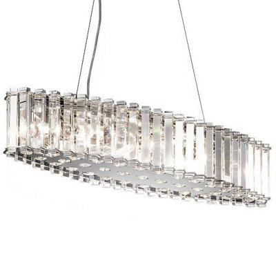 Luminosa Lighting Luminosa Crystal Skye 8 Light Pendant Bar Island Chandelier Light ChromeCrystalG9 from B&Q