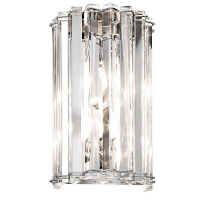 Luminosa Lighting Luminosa Crystal Skye 2 Light Indoor Wall Light ChromeCrystalG9 from B&Q