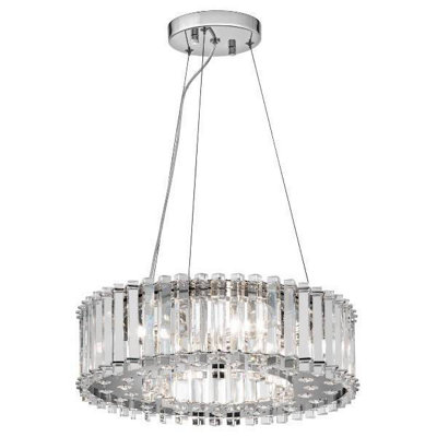 Luminosa Lighting Luminosa Crystal Skye 6 Light Ceiling Pendant Chrome With CrystalsG9 from B&Q