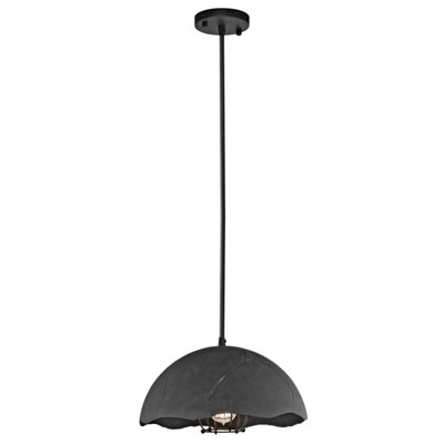 Elstead Lighting Fracture 1 Light PendantWeathered Zinc from B&Q