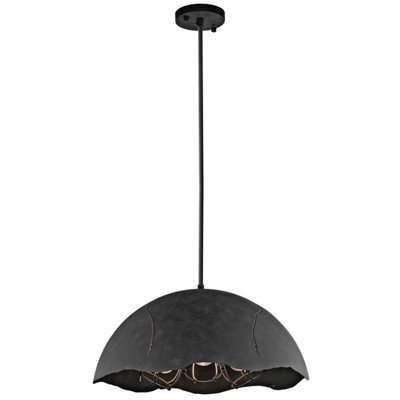 Elstead Lighting Fracture 3 Light PendantWeathered Zinc from B&Q