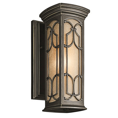 Luminosa Lighting Elstead Franceasi 1 Light Outdoor Small Wall Lantern Light Olde Bronze Ip44E27 from B&Q