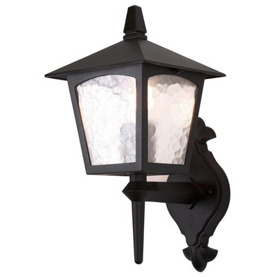 Elstead York 1 Light Outdoor Wall Lantern Light Black Ip43E27 from B&Q