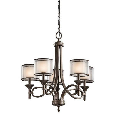 Luminosa Lighting Luminosa Lacey 5 Light Multi Arm Chandelier Bronze FinishE14 from B&Q