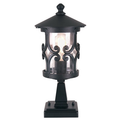 Elstead Hereford 1 Light Outdoor Pedestal Light BlackE27