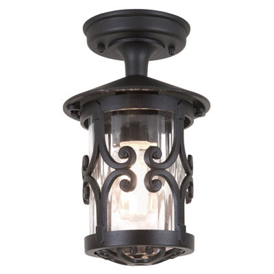 Elstead Hereford 1 Light Outdoor Ceiling Lantern BlackE27 from B&Q