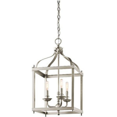 Luminosa Lighting Luminosa Larkin 3 Light Medium Ceiling Pendant Brushed NickelE14 from B&Q