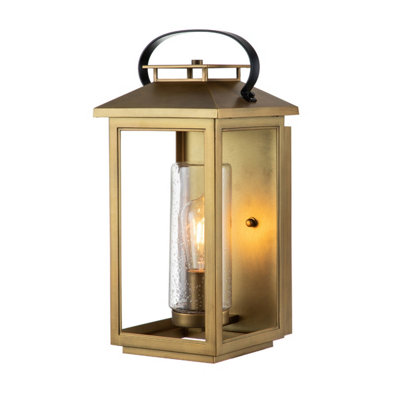 Luminosa Lighting Luminosa Hinkley Atwater Outdoor Wall Lantern Painted Distressed BrassIp44 from B&Q