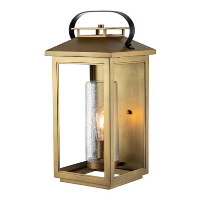 Luminosa Lighting Luminosa Hinkley Atwater Outdoor Wall Lantern Painted Distressed BrassIp44 from B&Q