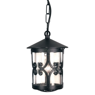Luminosa Lighting Elstead Hereford 1 Light Outdoor Ceiling Lantern BlackE27