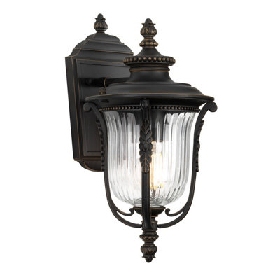 Luminosa Lighting Elstead Luverne 1 Light Outdoor Small Wall Lantern Light Rubbed Bronze Ip44E27