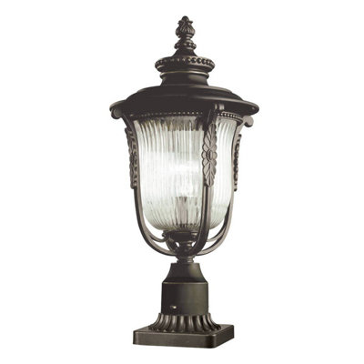 Luminosa Lighting Luminosa Luverne 1 Light Outdoor Pedestal Light Rubbed Bronze Ip44E27