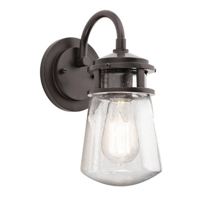 Luminosa Lighting Elstead Lyndon 1 Light Outdoor Small Wall Lantern Light Architectural Bronze Ip44E27