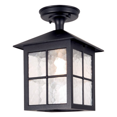 Elstead Winchester 1 Light Outdoor Ceiling Lantern Black Ip43E27