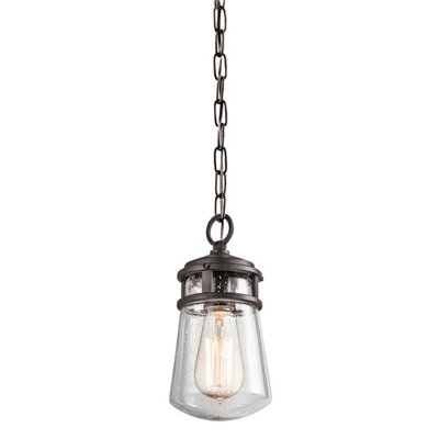 Luminosa Lighting Elstead Lyndon 1 Light Small Outdoor Ceiling Chain Lantern Architectural BronzeE27 from B&Q
