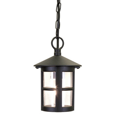 Luminosa Lighting Elstead Hereford 1 Light Outdoor Ceiling Lantern Black Ip43E27