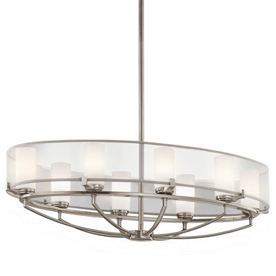 Luminosa Ing Elstead Saldana 8 Multi Arm Chandelier Classic Pewter Finish, G9 Light