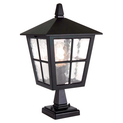 Elstead Canterbury 1 Light Outdoor Pedestal Lantern Black Ip43E27 from B&Q