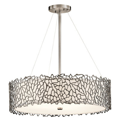 B&Q -  Elstead Silver Coral 4 Light Ceiling Pendant Classic PewterE27