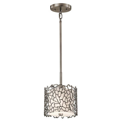 B&Q -  Elstead Silver Coral 1 Light Ceiling Mini Pendant Classic PewterE27