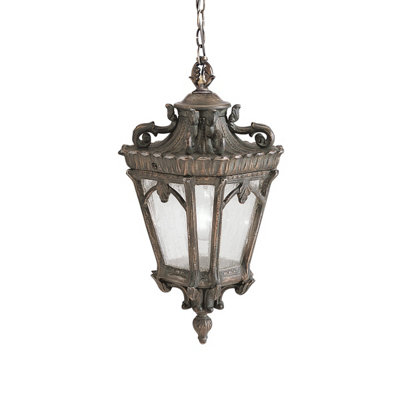 Luminosa Lighting Elstead Tournai 3 Light Large Outdoor Ceiling Chain Lantern LondonderryE14 from B&Q