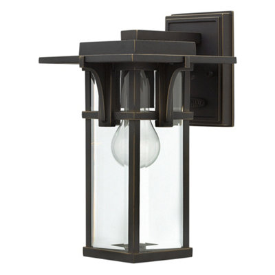 Luminosa Lighting Elstead Manhattan 1 Light Outdoor Small Wall Lantern Light Oil Rubbed Bronze Ip44E27