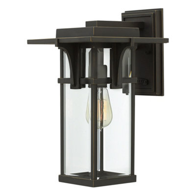 Luminosa Lighting Elstead Manhattan 1 Light Outdoor Medium Wall Lantern Light Oil Rubbed Bronze Ip44E27