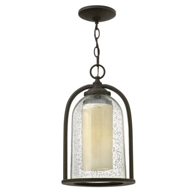 Luminosa Lighting Elstead Quincy 1 Light Outdoor Ceiling Chain Lantern Oil Rubbed BronzeE27 from B&Q