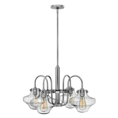 Elstead Lighting Congress 4 Light Clear Tiered Glass ChandelierChrome