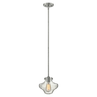 Elstead Lighting Congress 1 Light Clear Tiered Glass PendantChrome from B&Q