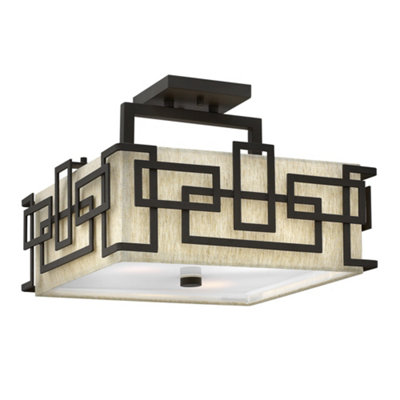 Elstead Lanza 3 Light Semi Flush Ceiling Light Oil Rubbed BronzeE27 from B&Q