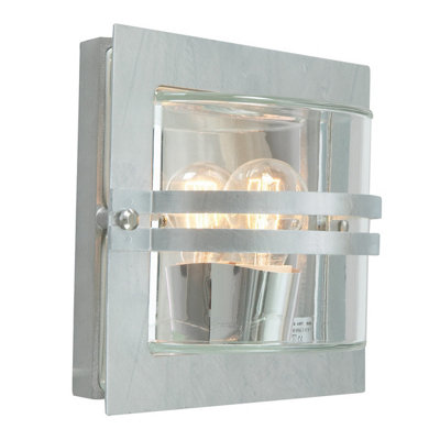 Elstead Bern 1 Light Outdoor Wall Light Galvanised Ip65E27 from B&Q