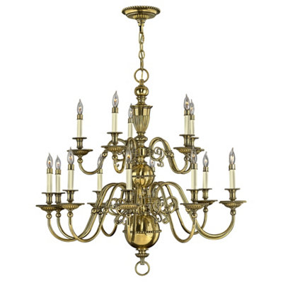 Elstead Cambridge 15 Light Candle ChandelierBurnished Brass from B&Q