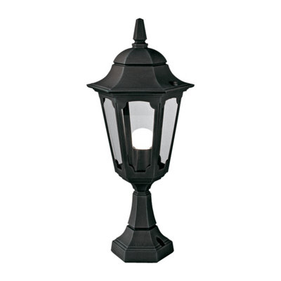 Elstead Parish 1 Light Outdoor Pedestal Lantern Black Ip44E27