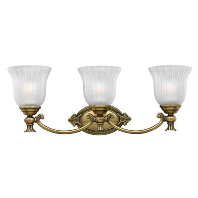 Luminosa Lighting Luminosa Francoise 3 Light Bathroom Over Mirror Wall Light Burnished Brass Ip44G9 from B&Q
