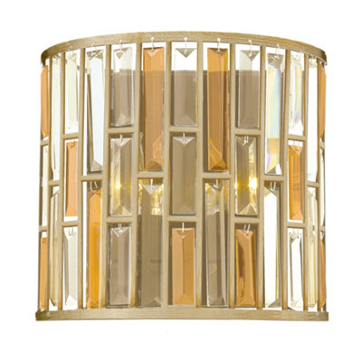 Elstead Gemma 2 Light Indoor Wall Light Silver LeafE14 from B&Q