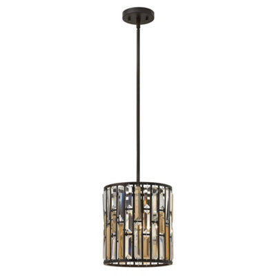 Elstead Gemma 1 Light Ceiling Mini Pendant Vintage BronzeE27 from B&Q