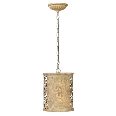 B&Q -  Elstead Carabel 1 Light Ceiling Mini Pendant Brushed ChampagneE27