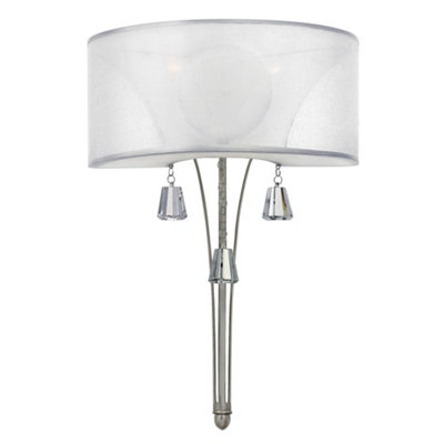 Elstead Lighting Mime 2 Light Wall LightBrushed Nickel from B&Q