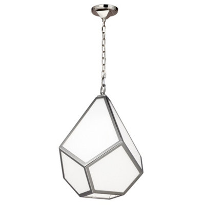Elstead Lighting Diamond 1 Light Medium PendantPolished Nickel from B&Q