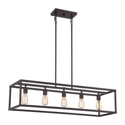 Elstead Lighting New Harbor 5 Light Island ChandelierWestern Bronze from B&Q