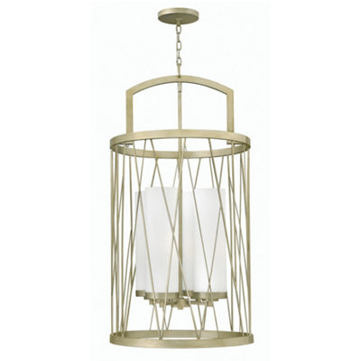 Elstead Lighting Nest 4 Light Pendant ChandelierSilver Leaf from B&Q