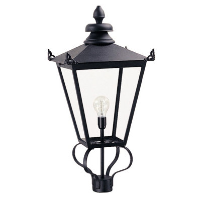 Luminosa Lighting Elstead Wilmslow 1 Light Outdoor Post Lantern BlackE27 from B&Q