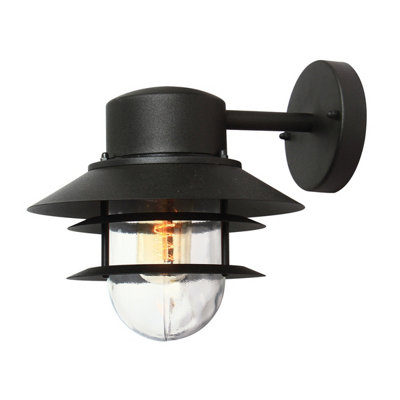 Elstead Copenhagen 1 Light Outdoor Dome Wall Lantern Light Black Ip44E27 from B&Q