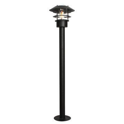 Elstead Helsingor 1 Light Outdoor Coastal Bollard Lantern Black Ip44E27 from B&Q