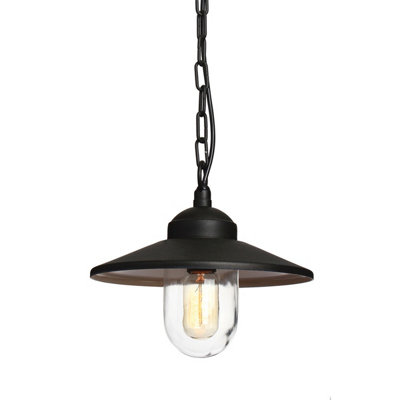 Luminosa Lighting Elstead Klampenborg 1 Light Outdoor Ceiling Chain Lantern Black Ip44E27 from B&Q